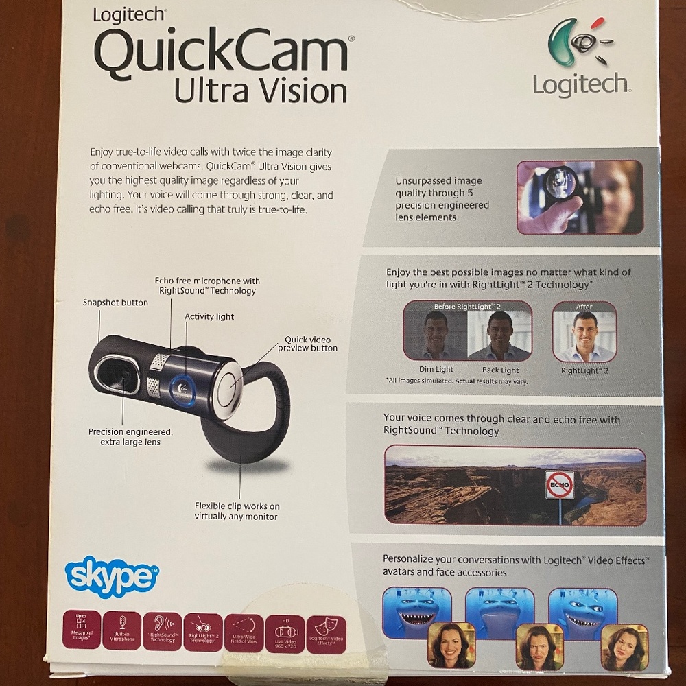 Logitech QuickCam Ultra Vision Web Camera - Picture 2 of 5